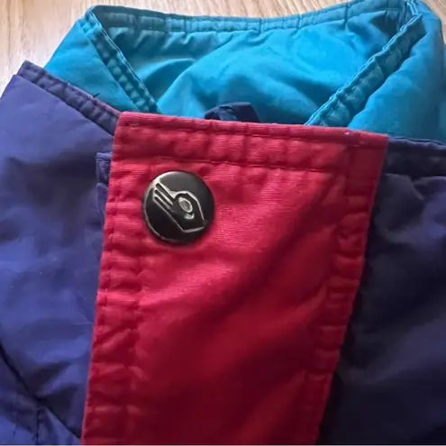 VTG 80s Sasson Retro Ski Snow Boarding Puffer Jacket Colorblock Women's Size XL Blue