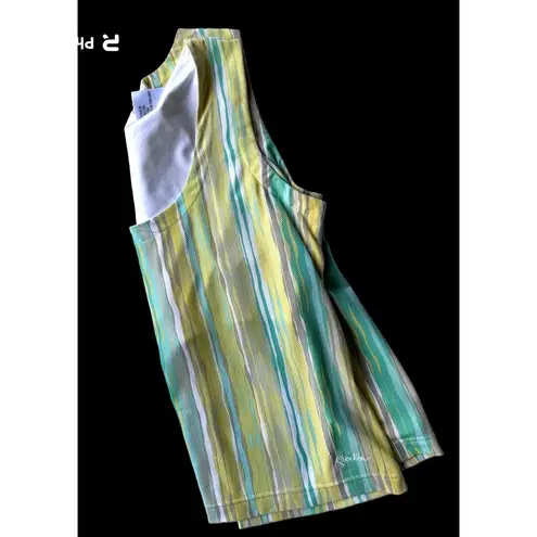 Vintage Kaelin Top Sz M Striped Sleeveless Tennis Pickleball Golf Shelf …