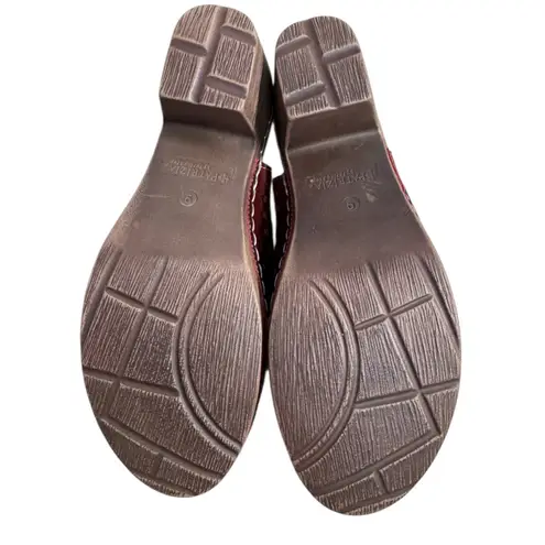 Patrizia Spring Step Ollevo Red Leather Slingback Sandals Flower Detail Womens 9