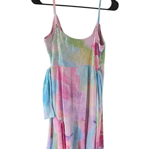 Hutch Alden Rainbow Sequin Maxi Wrap Dress