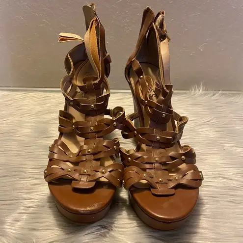 Guess  Brown Gladiator Style Wedges