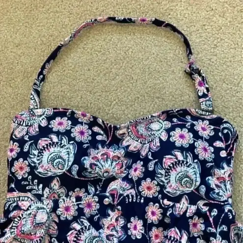 New with tags Island Escape Womens Santa Barbara Tiered Tankini Top in navy blue Size 10