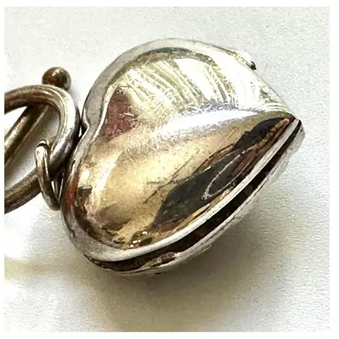 coral beaded sterling silver heart locket pendant necklace Orange