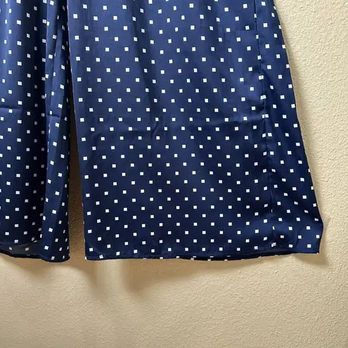 Summersalt Navy & White Flowy Wide Leg Pants Trousers Size Medium