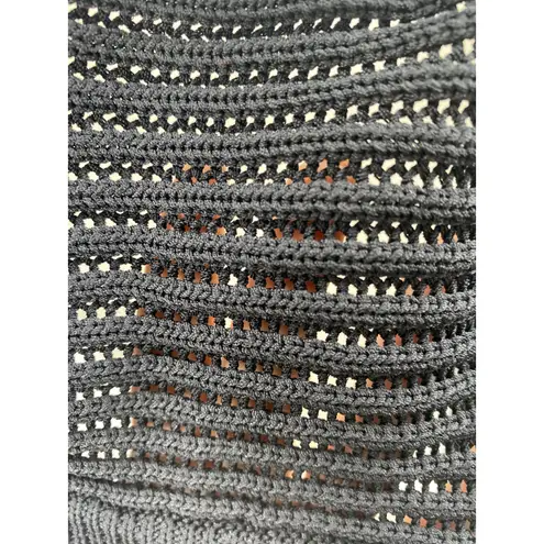 Ruve Women's Black Knitted Sleeveless Plunge Neck Halter Crop Tank Top Size M Size M