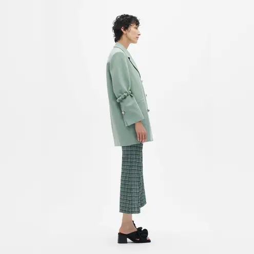 Ganni Organic Cotton Oversize Blazer Jacket Sage Green L/XL NWT