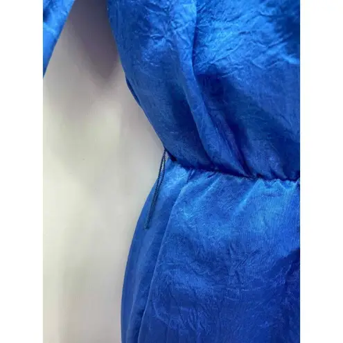 Blondie and Me Jumpsuit Womens XS Blue Acetate Short Sleeve Vintage