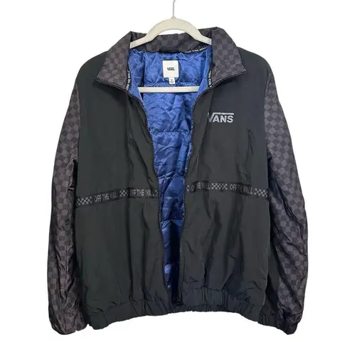 Vans Women's Sz M Black BMX Remix Jacket Checkerboard Coat Jacket Lined Full Zip Size M - Image 5