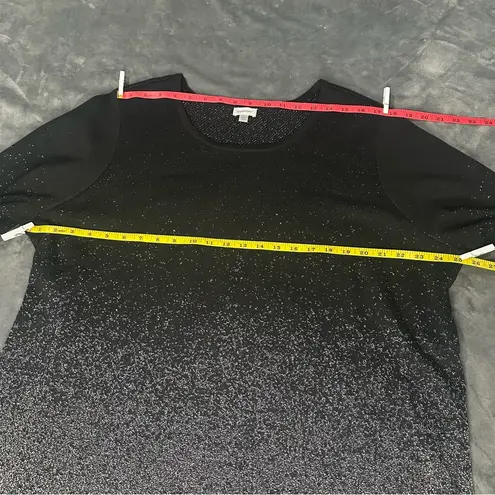 Avenue Womenâs Long Sleeve Sweater with Gradient Sparkle Size 22/24 (RN138302) Black