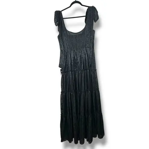 Lulus NWT Picturesque Allure Black Floral Jacquard Tie