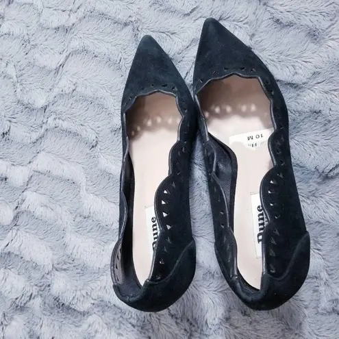 Dune London Suede Laser Cut Pointed Toe Heels