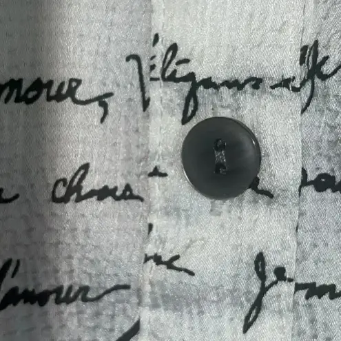 John Mark Multi Color Print Long Sleeve Button Tunic Sz Small (Fits Larger) White