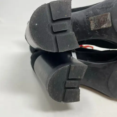 Aquatalia Isotta Black Suede Waterproof Block Heel Lug Ankle Booties Boots 9.5