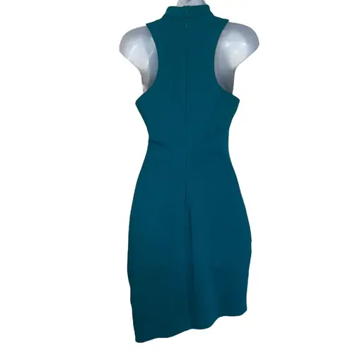 Adelyn Rae Turquoisel Green Bodycon Mini Dress Sleeveless Choker Neck EUC XS