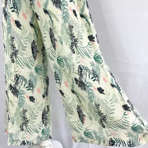 Foxiedox New Lace Ruffle Printed Cropped Strapless Jumpsuit Green Petite Size XS