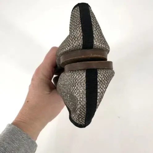 J.Crew Womens Gemma Glitter Ballet Flats Silver Size 7