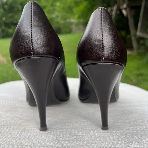 BP  Nordstrom Brown Pointed Toe Leather Heels Size 7