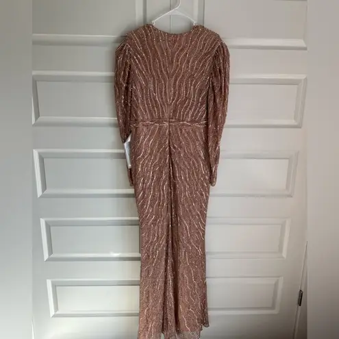 Mac Duggal 93574 Beaded Puff Sleeve Trumpet Gown- NWT