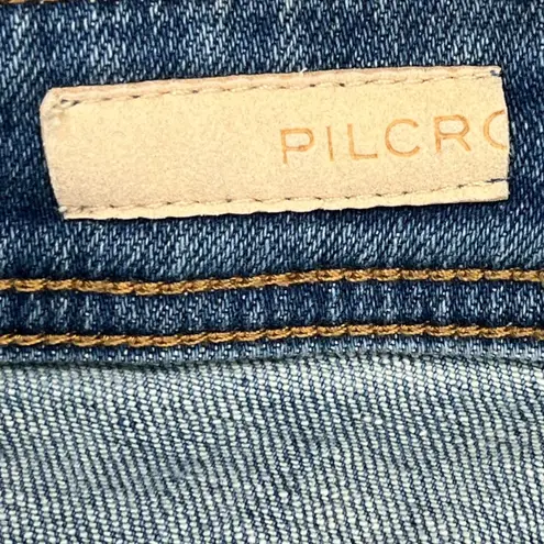 Pilcro Women's Slim Blue Distressed Jeans Mid Rise Stretch Denim Size 30
