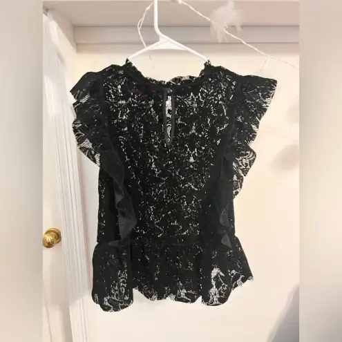 Chelsea and Violet FINAL PRICE  Women's Black Velvet Lace Top