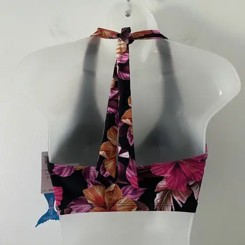 Peppermint Skinny Dippers Black Mowie Bikini Swim Top Size Small NWT