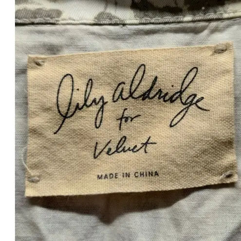 Velvet Tees Lily Aldridge for Velvet Size Small Aziya Leopard Print Army Utility Zip Jacket