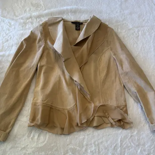 Dialogue Rare 90s/Y2K 100% Leather Suede Penny Lane Jacket Medium Women's Boho Fall