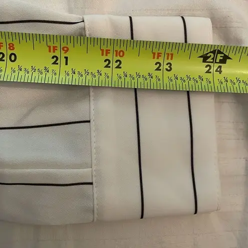 Alex Marie White Striped CrissCross Blouse Womens Size Small Long Sleeve Career