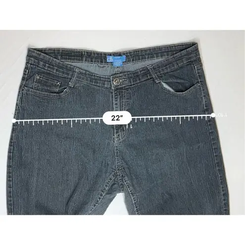 Dkin High Rise Straight Leg Stretch Blue Jeans Sz 20 Hipster Modern