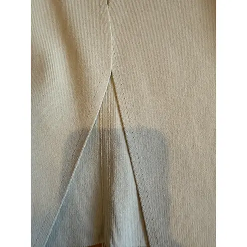 M.M. Lafleur Sweater Womens Large Ivory Open Front Knit Cardigan Blazer Jardigan