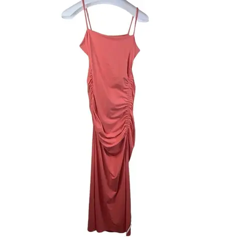 Susana Monaco NWT Revolve Size XL Tank Dress Peach Blush Ruched Slit Maxi Length