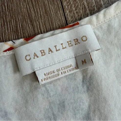 Anthropologie Caballero Breezy Tunic Dress Babydoll Size Medium Tan