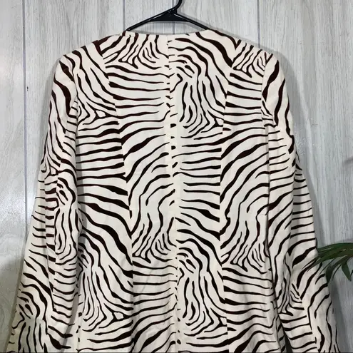 J. McLaughlin  Jasper Velvet Zebra Jacket size 4 *FLAWED*