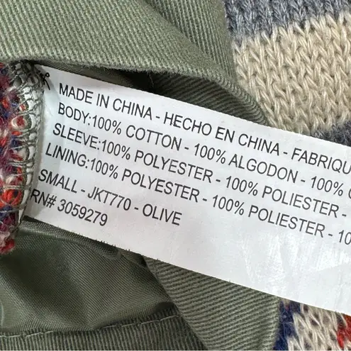 Thread & Supply Aztec Southwestern Print Knit Back Utility Vest Green Small