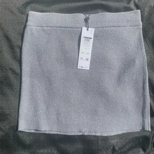 Noisy May š©¶ NWT Small Grey Gray Silver Tinsel Thread Sweater Mini Skirt $24.97 š©¶