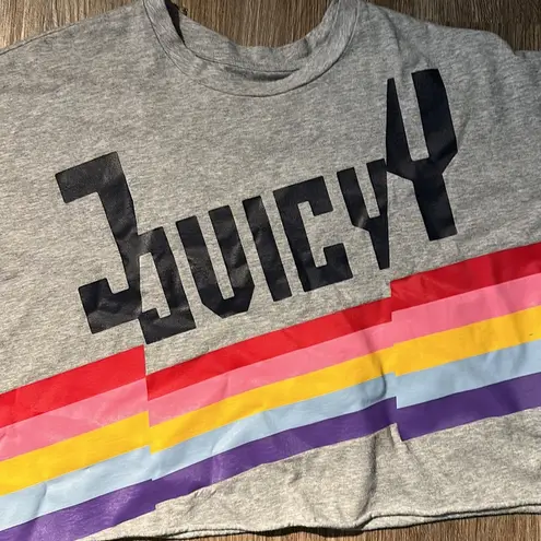 Juicy Couture  y2k graphic crop top oversized gray