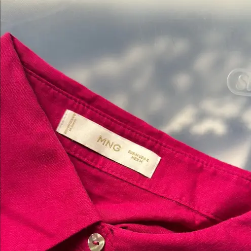 Ming Wang Pink Boxy Button Down Blouse