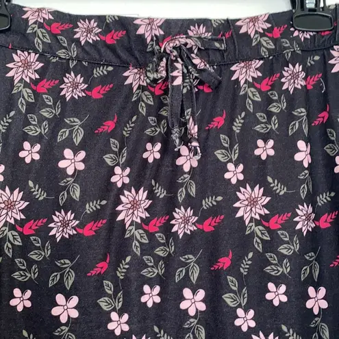 Bongo Pink and Black Floral Maxi Skirt