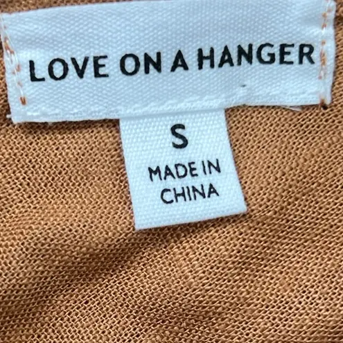 love on a hanger Lace Floral Embroidered Sheer Blouse Brown Size Small