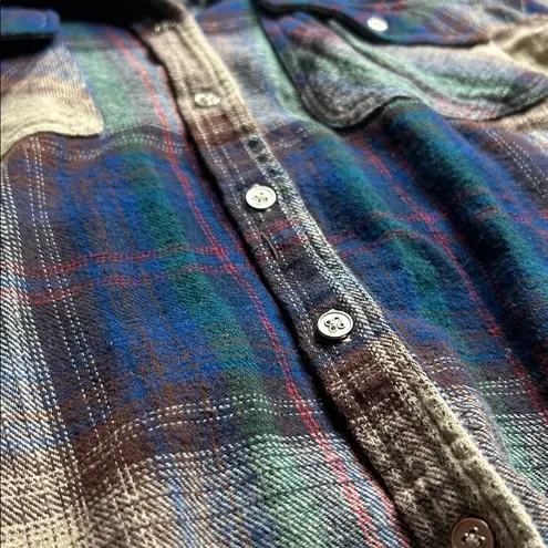 BKE Plaid Button-Up Shirt - Blue and Brown