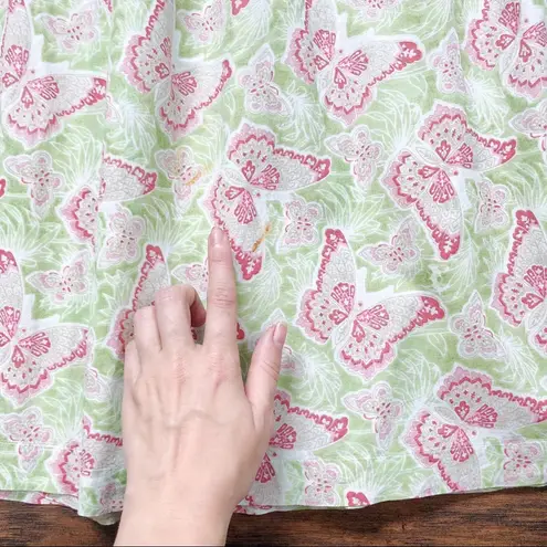 April Cornell • butterfly print cotton smock midi dress tent muumuu shift