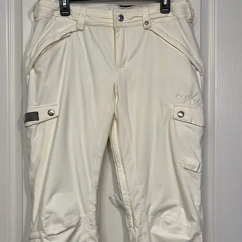 Burton Women's  White Snowboard Skiing Gear Dryride Cargo FLY Pants Size Med EUC