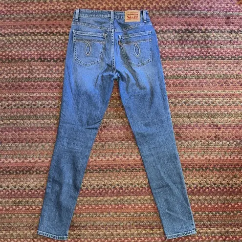 Levi's  721 VINTAGE PINTUCK HIGH RISE SKINNY JEANS MEDIUM WASH DENIM