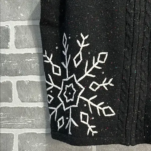 Breckenridge Vintage snowflake Zip confetti Wool Blend Sweater vest Petite Large