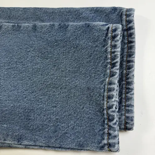 LL Bean Womens Double L Jeans Ultra High Rise Tapered Leg Flannel Lined Sz 14 P Blue