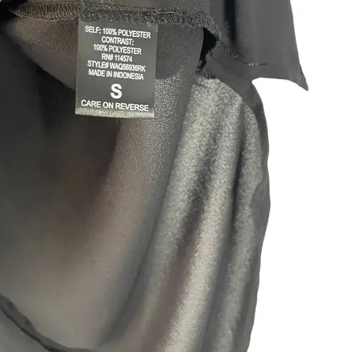 Ro & De Women's Size Small Black Sheer Office Career Button Blouse