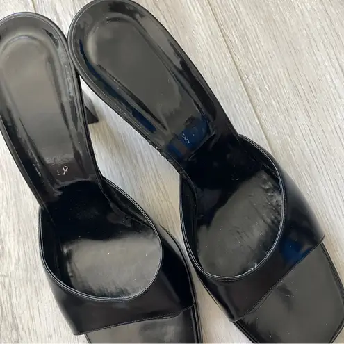 Via Spiga Heels slip on open toed womens Black (size 8.5) chic minimalist party