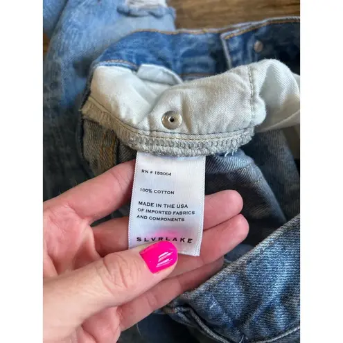 SLVRLAKE Stella High Waist Slim Straight Leg Jeans Badlands Womens Size 26 Blue