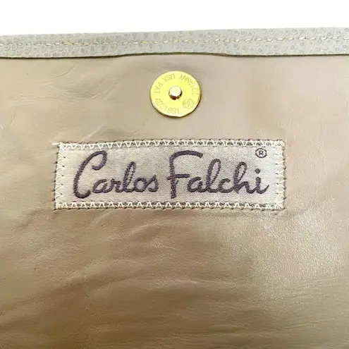 Carlos Falchi Vintage Snakeskin Reptile Gray Leather Clutch Purse Shoulder Bag Multiple