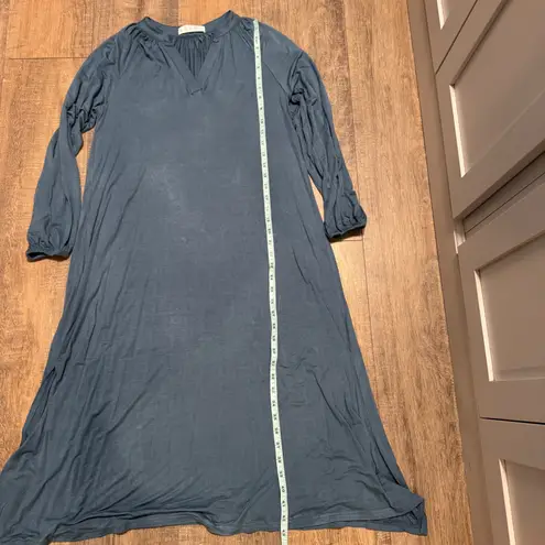 NWOT LAKE Long Nightgown Blue Long Sleeve V Neck Casual Size XS DreamModal